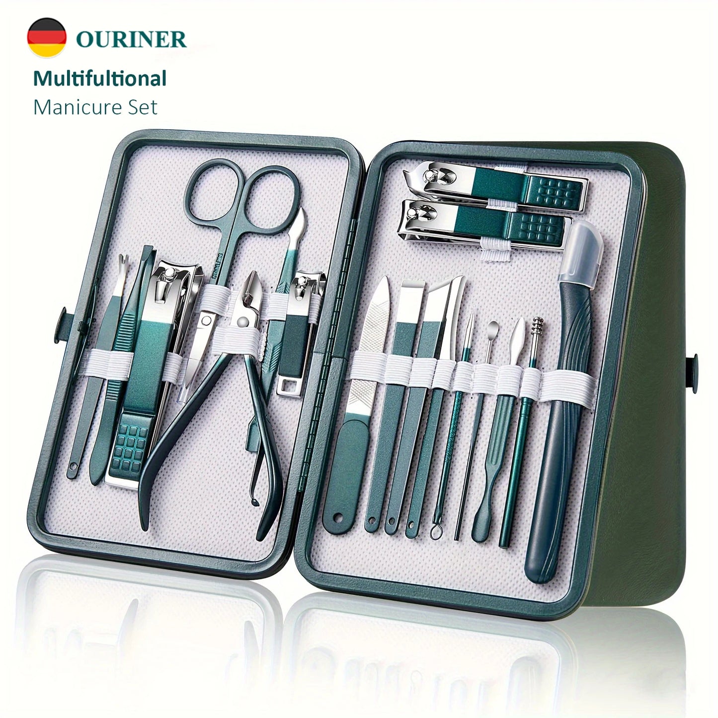 Premium Stainless Steel Manicure & Pedicure Kit – 7/10/12/18 Piece Nail Care Set with Travel Case