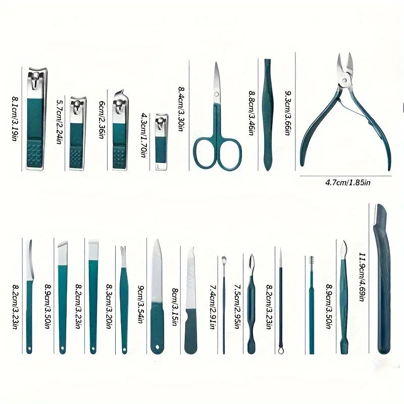 Premium Stainless Steel Manicure & Pedicure Kit – 7/10/12/18 Piece Nail Care Set with Travel Case