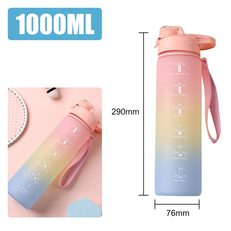 Motivational Sports Water Bottle with Time Marker – Leak-Proof Design for Fitness & Outdoor Use
