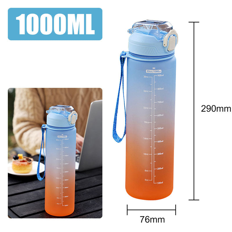 Motivational Sports Water Bottle with Time Marker – Leak-Proof Design for Fitness & Outdoor Use