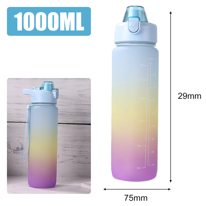 Motivational Sports Water Bottle with Time Marker – Leak-Proof Design for Fitness & Outdoor Use