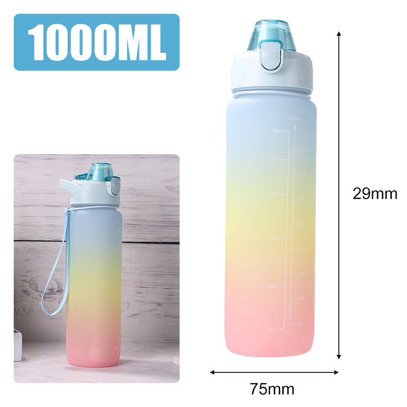 Motivational Sports Water Bottle with Time Marker – Leak-Proof Design for Fitness & Outdoor Use