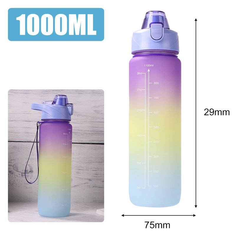 Motivational Sports Water Bottle with Time Marker – Leak-Proof Design for Fitness & Outdoor Use