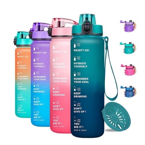 Motivational Sports Water Bottle with Time Marker – Leak-Proof Design for Fitness & Outdoor Use