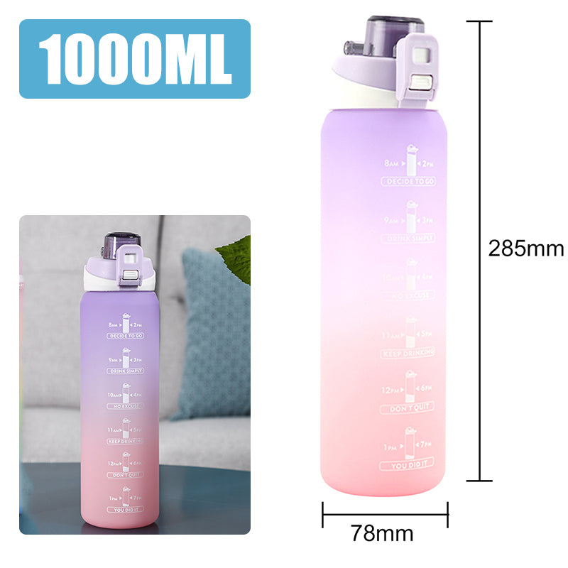 Motivational Sports Water Bottle with Time Marker – Leak-Proof Design for Fitness & Outdoor Use
