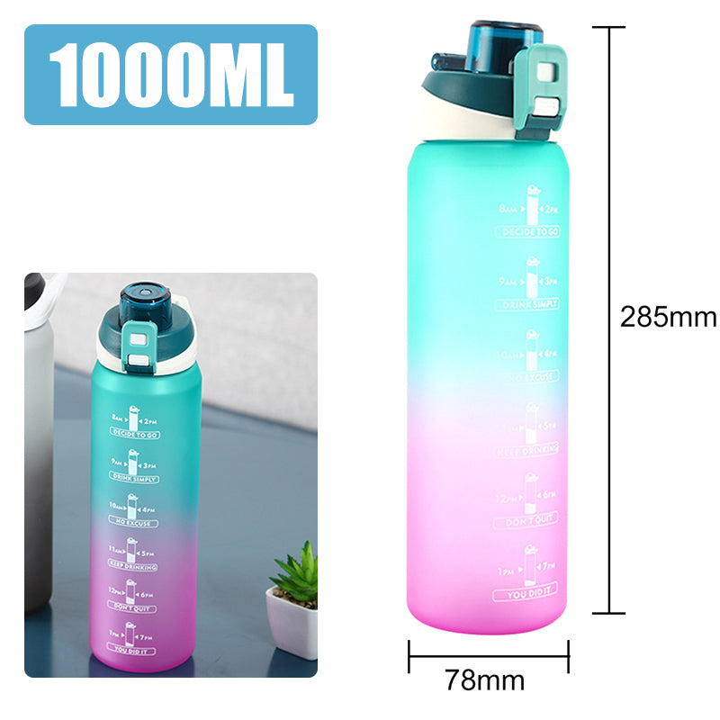 Motivational Sports Water Bottle with Time Marker – Leak-Proof Design for Fitness & Outdoor Use
