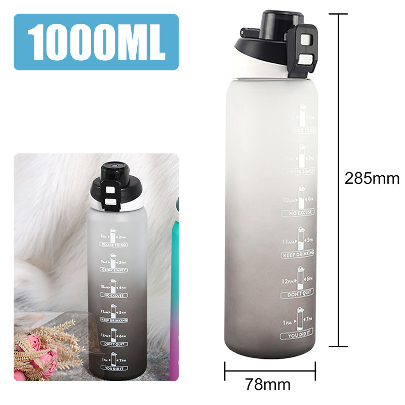 Motivational Sports Water Bottle with Time Marker – Leak-Proof Design for Fitness & Outdoor Use