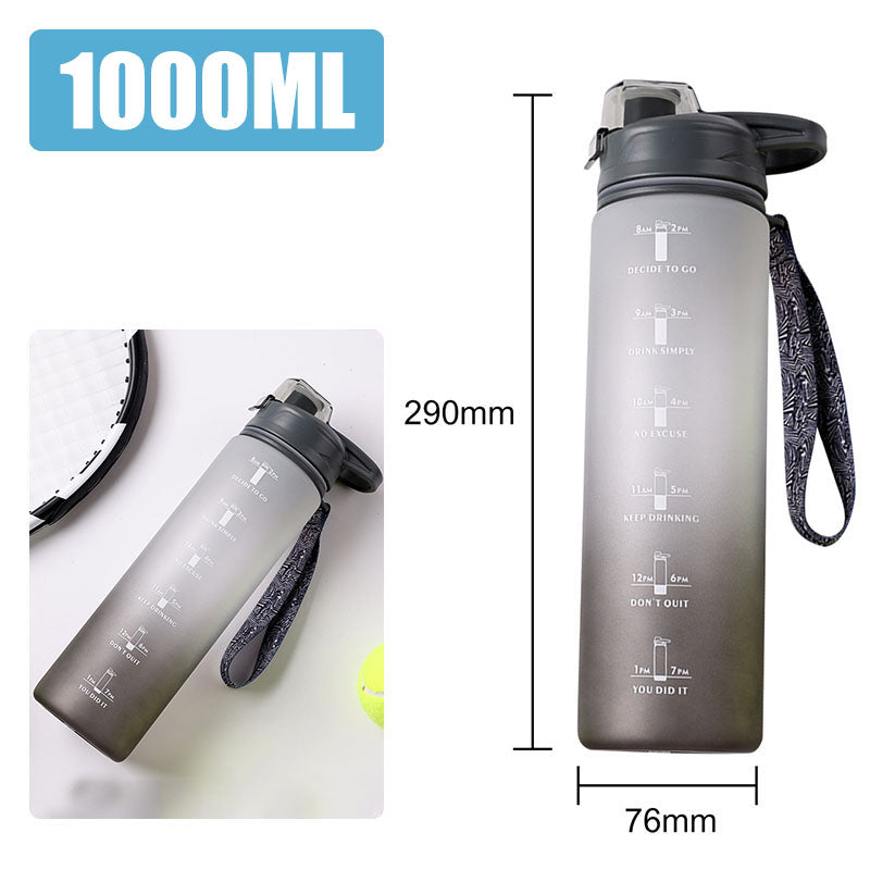 Motivational Sports Water Bottle with Time Marker – Leak-Proof Design for Fitness & Outdoor Use