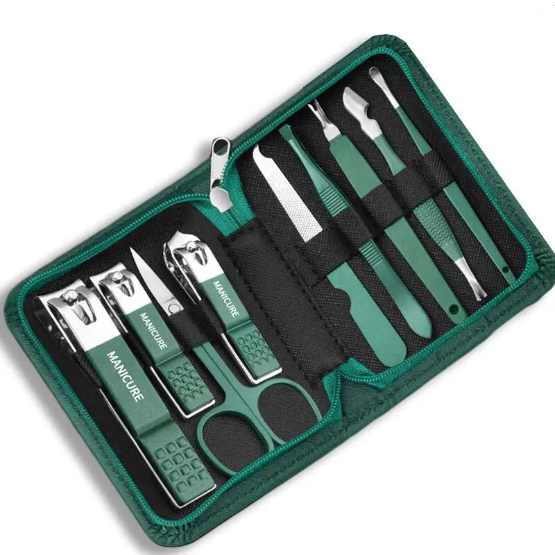Premium Stainless Steel Manicure & Pedicure Kit – 7/10/12/18 Piece Nail Care Set with Travel Case