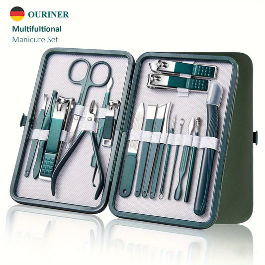 Premium Stainless Steel Manicure & Pedicure Kit – 7/10/12/18 Piece Nail Care Set with Travel Case