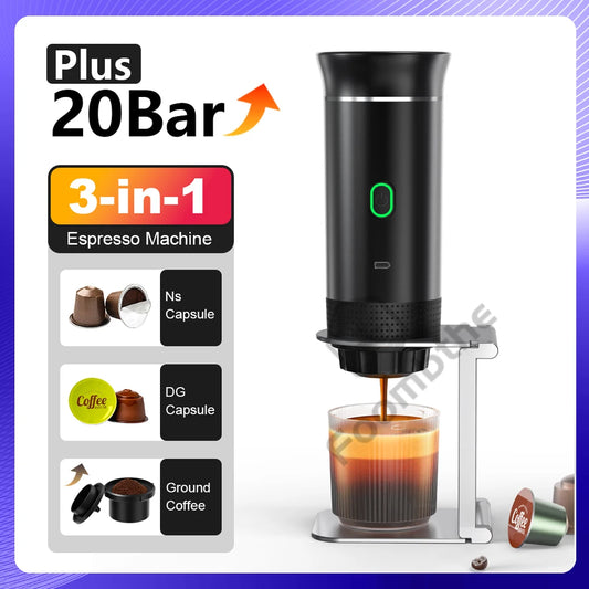 Wireless Portable Espresso Coffee Maker | 3-in-1 Capsule & Ground Coffee Machine